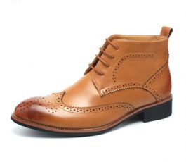 Fashion Men Ankle Leather Bullock Brogue